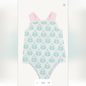 The Beaufort Bonnet Company Pink and Green Bodysuit